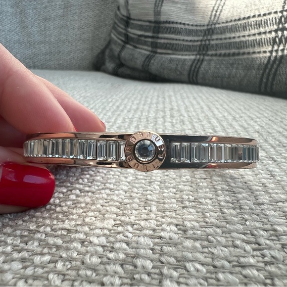Henri Bendel Rose Gold Crystal Bangle Bracelet - Picture 3 of 5
